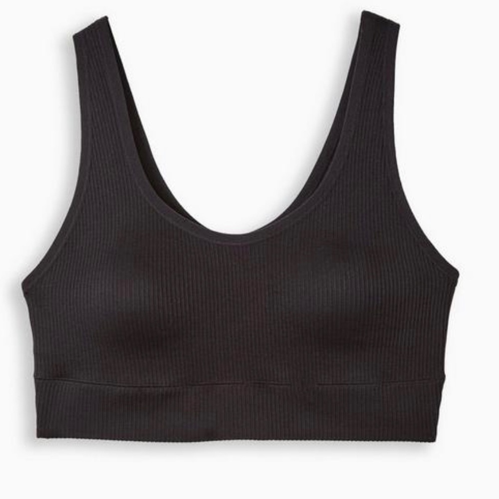NWOT Torrid Lightly Lined Seamless Rib Scoop Bralette | Rich Black | size 2X
